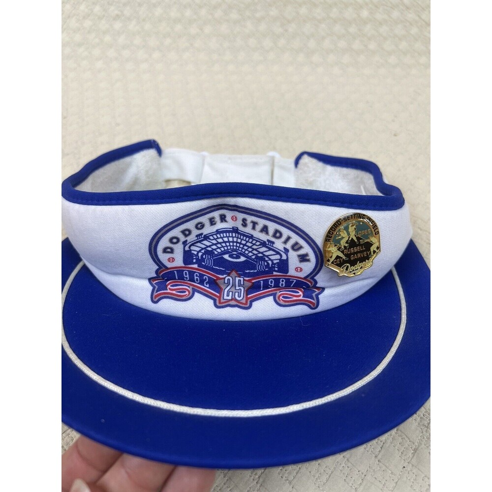 Vintage‎ Dodgers Stadium Foam Hat Sun Visor 25th Anniversary 1962-1987 W/Pin
